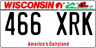WI license plate 466XRK