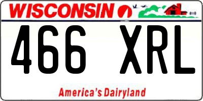 WI license plate 466XRL