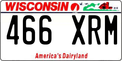 WI license plate 466XRM