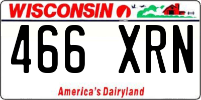 WI license plate 466XRN