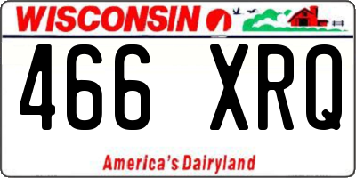 WI license plate 466XRQ