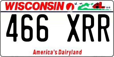 WI license plate 466XRR