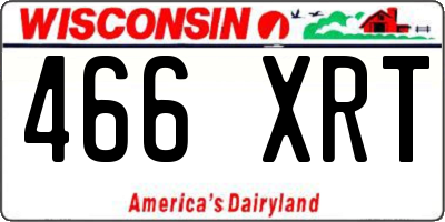 WI license plate 466XRT