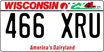 WI license plate 466XRU