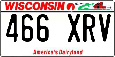 WI license plate 466XRV