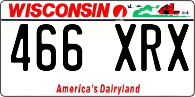 WI license plate 466XRX