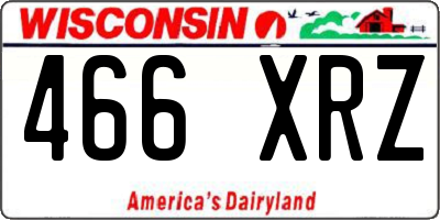 WI license plate 466XRZ