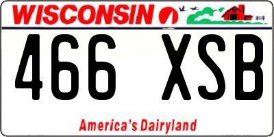 WI license plate 466XSB