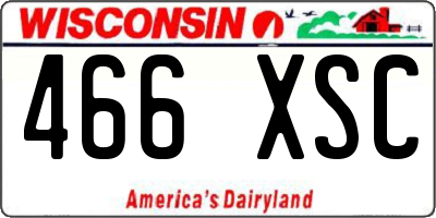 WI license plate 466XSC