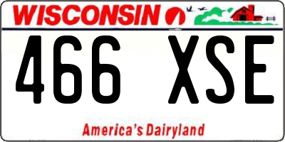 WI license plate 466XSE