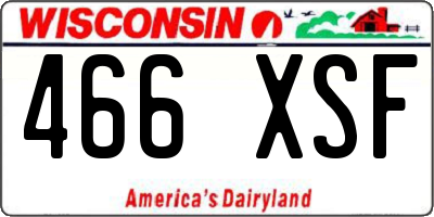 WI license plate 466XSF