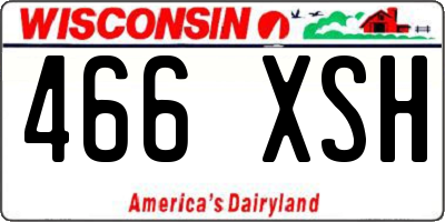 WI license plate 466XSH