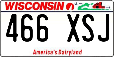 WI license plate 466XSJ