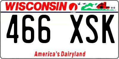 WI license plate 466XSK