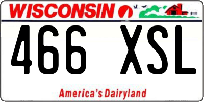 WI license plate 466XSL