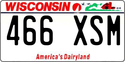 WI license plate 466XSM