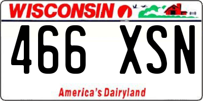 WI license plate 466XSN