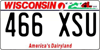 WI license plate 466XSU