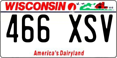 WI license plate 466XSV