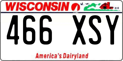 WI license plate 466XSY