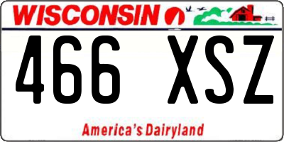 WI license plate 466XSZ