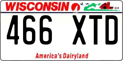 WI license plate 466XTD