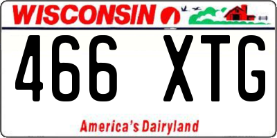WI license plate 466XTG