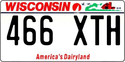 WI license plate 466XTH