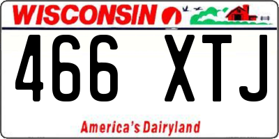 WI license plate 466XTJ