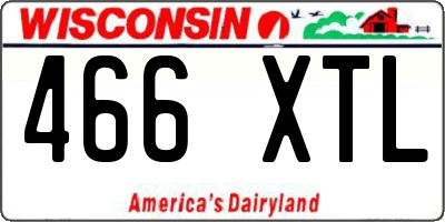 WI license plate 466XTL