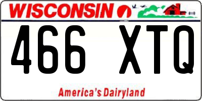 WI license plate 466XTQ