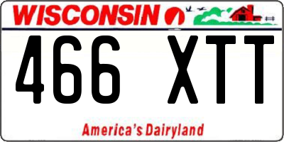 WI license plate 466XTT