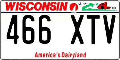WI license plate 466XTV