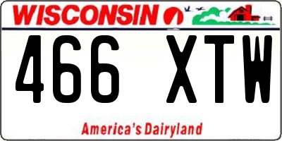 WI license plate 466XTW