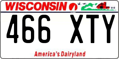 WI license plate 466XTY