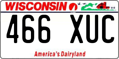 WI license plate 466XUC