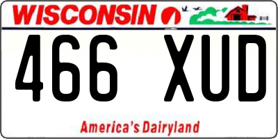WI license plate 466XUD