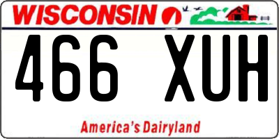 WI license plate 466XUH