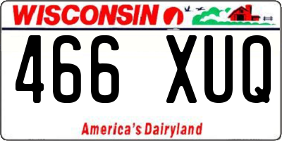 WI license plate 466XUQ