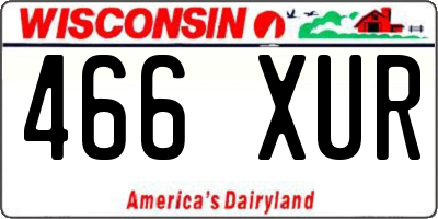 WI license plate 466XUR