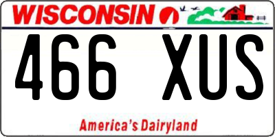 WI license plate 466XUS