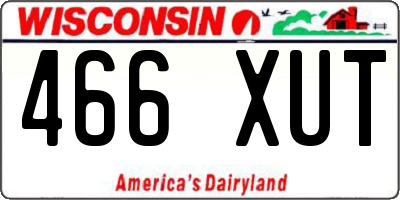 WI license plate 466XUT