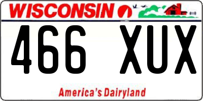 WI license plate 466XUX