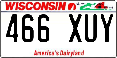 WI license plate 466XUY
