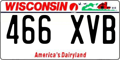 WI license plate 466XVB