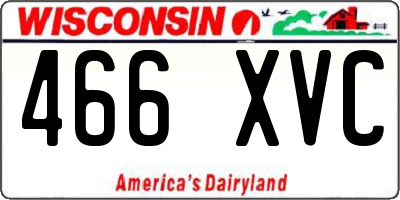 WI license plate 466XVC