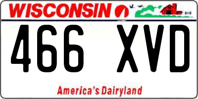 WI license plate 466XVD