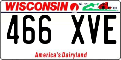 WI license plate 466XVE
