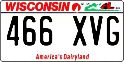 WI license plate 466XVG