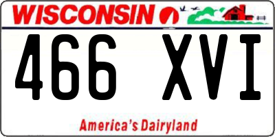 WI license plate 466XVI